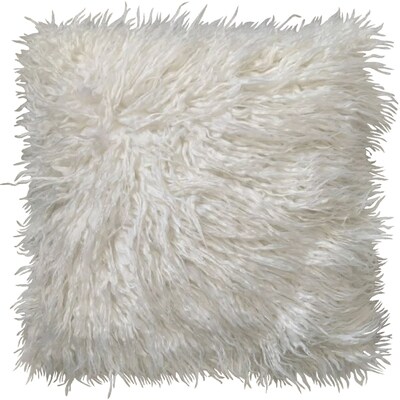 Life at Home Housse de coussin en poil pelucheux blanc étincelant, 18 po x 18 po (45,7 cm x 45,7 cm) 1 ea, 25,00 $/1ch