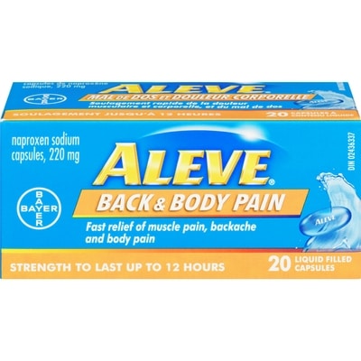Aleve Back and Body Pain Relief Liquid Gels, Up to 12 Hour Relief 20 ea, $0.50/1ea
