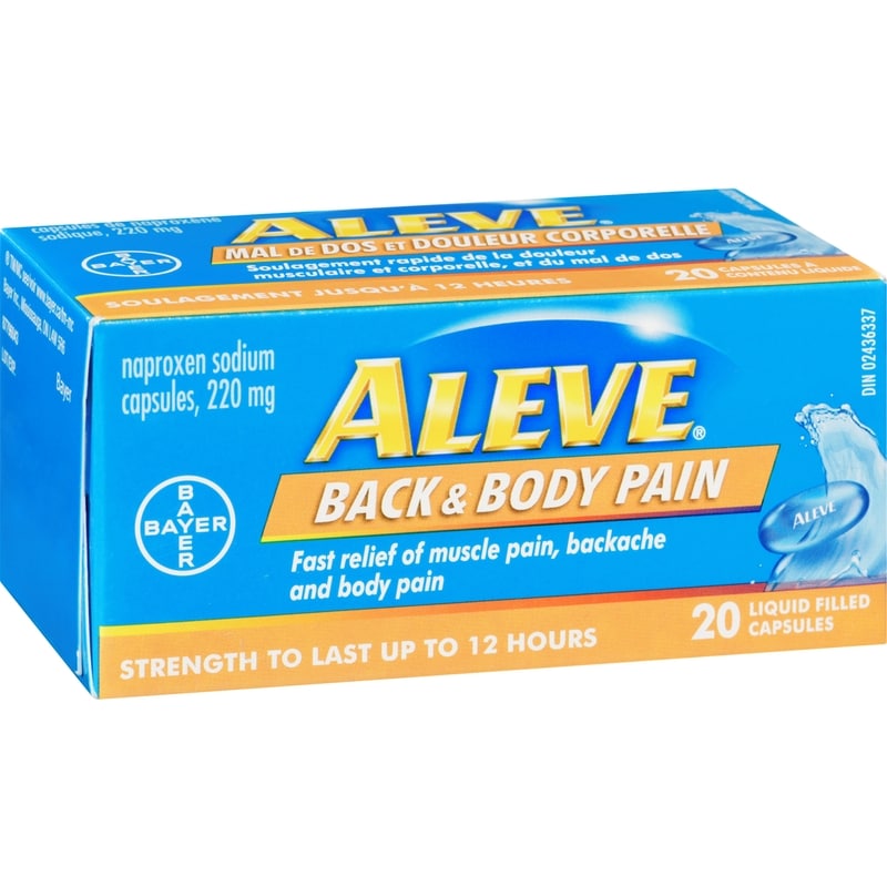 Back and Body Pain Relief Liquid Gels, Up to 12 Hour Relief