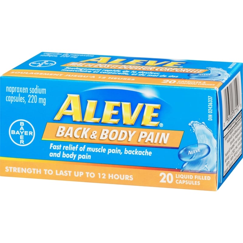 Back and Body Pain Relief Liquid Gels, Up to 12 Hour Relief