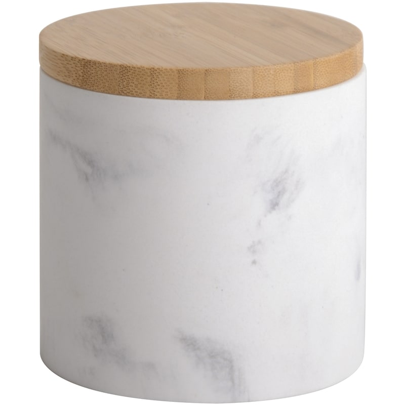 Marble Wooden Box, Polyresin and Bamboo, Marble Effect