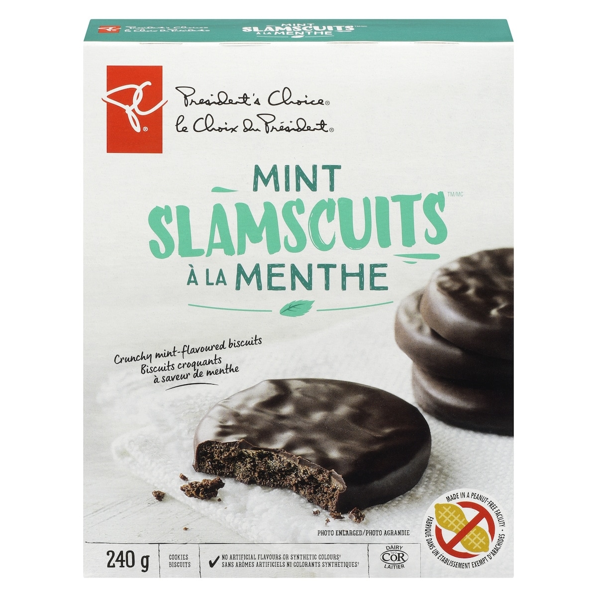 President's Choice Mint Slamscuits 240 g, $2.29/100g