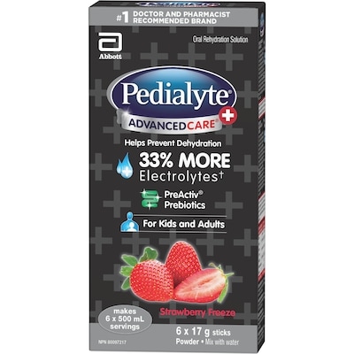 Pedialyte AdvancedCare Plus Electrolyte Powder Sticks, Strawberry Freeze 102 g, $15.68/100g