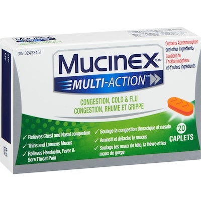 Multi-action rhume et sinus caplets