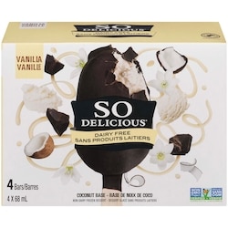 Dairy Free Coconut-Based Frozen Dessert, 4 Vanilla Bean Bars