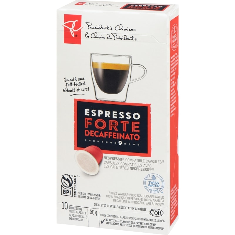 PC® Espresso Forte Decaffeinato Single Serve Coffee Capsules 