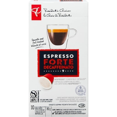 le Choix du Président Cartouches individuelles de café Espresso Forte décaféiné PCᴹᴰ 10 ea, 0,60 $/1ch
