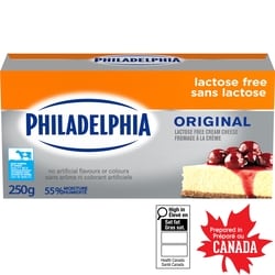 Philadelphia Fromage à la crème original, sans lactose 250 g, 1,60 $/100g