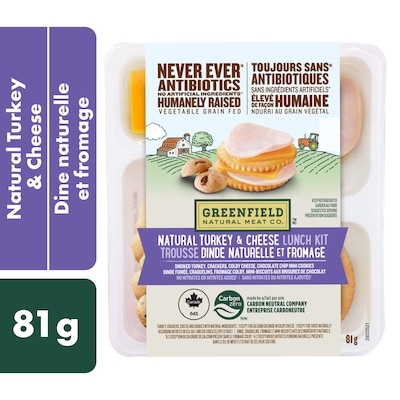 Greenfield Natural Meat Co. Natural Turkey & Cheese Lunch Kit 81 g, $6.16/100g