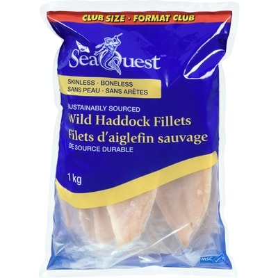 Seaquest Wild Haddock Fillets Club Size  1 kg, $2.35/100g