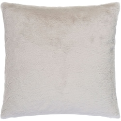 Glacier Grey Solid Flat Fur Cushion Cover, 18 in x 18 in