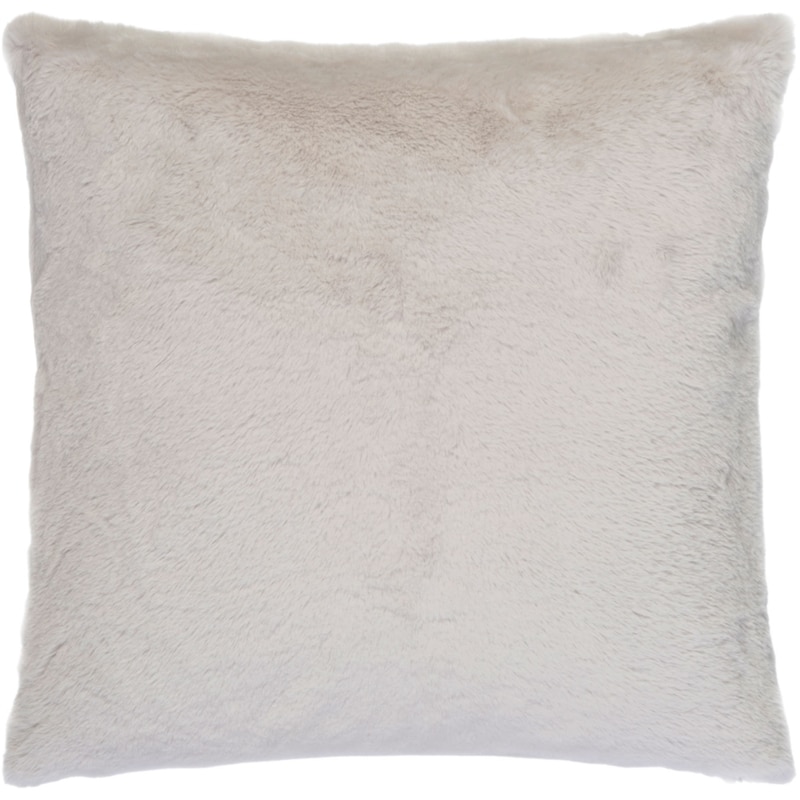 Glacier Grey Solid Flat Fur Cushion Cover, 18 in x 18 in
