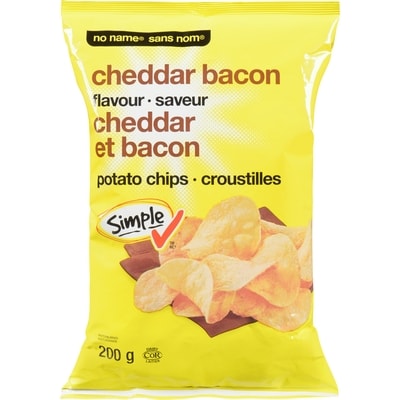 No Name Cheddar Bacon Potato Chips 200 g, $1.00/100g