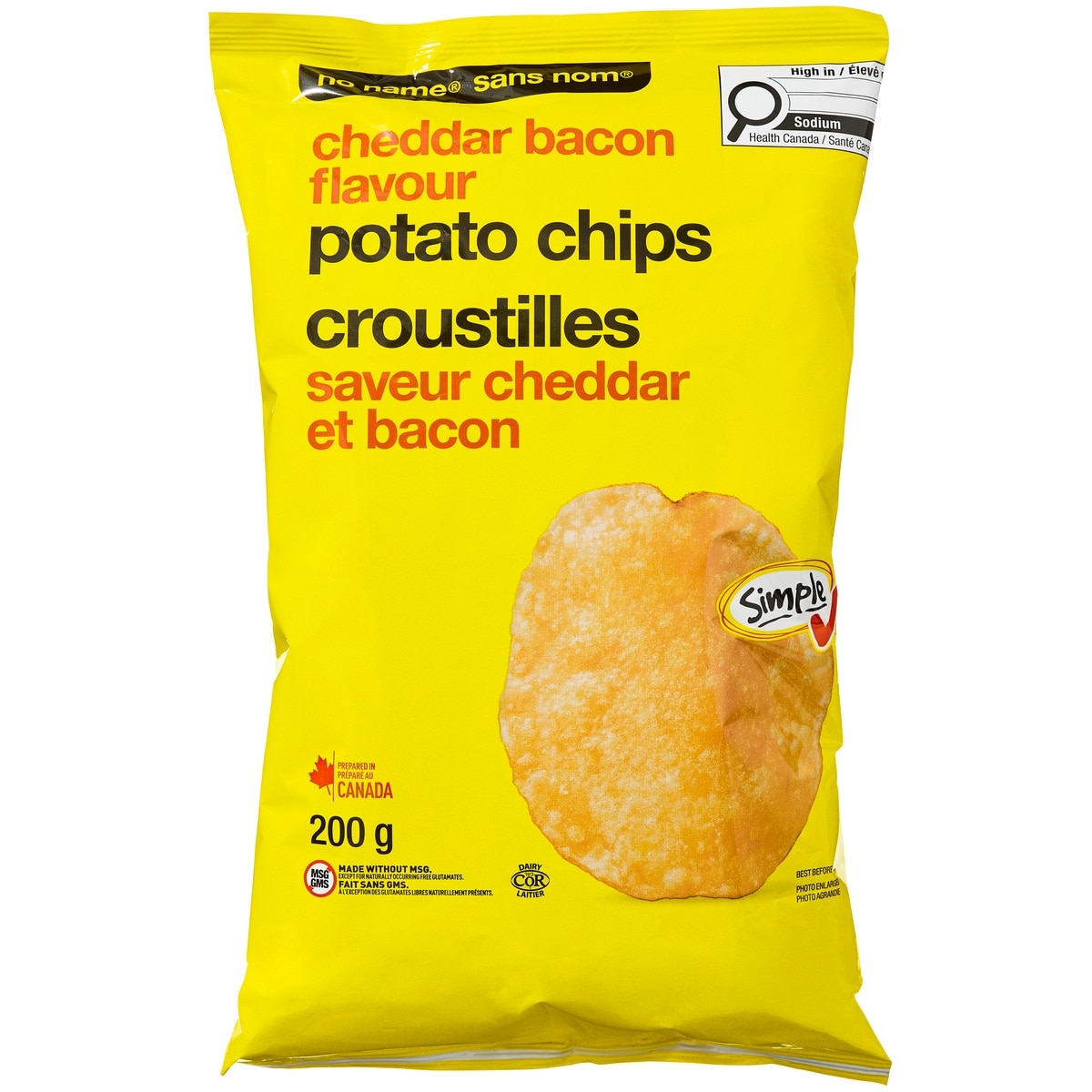 No Name Cheddar Bacon Potato Chips