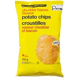 Sans Nom Croustilles à saveur de cheddar et bacon 200 g, 0,75 $/100g