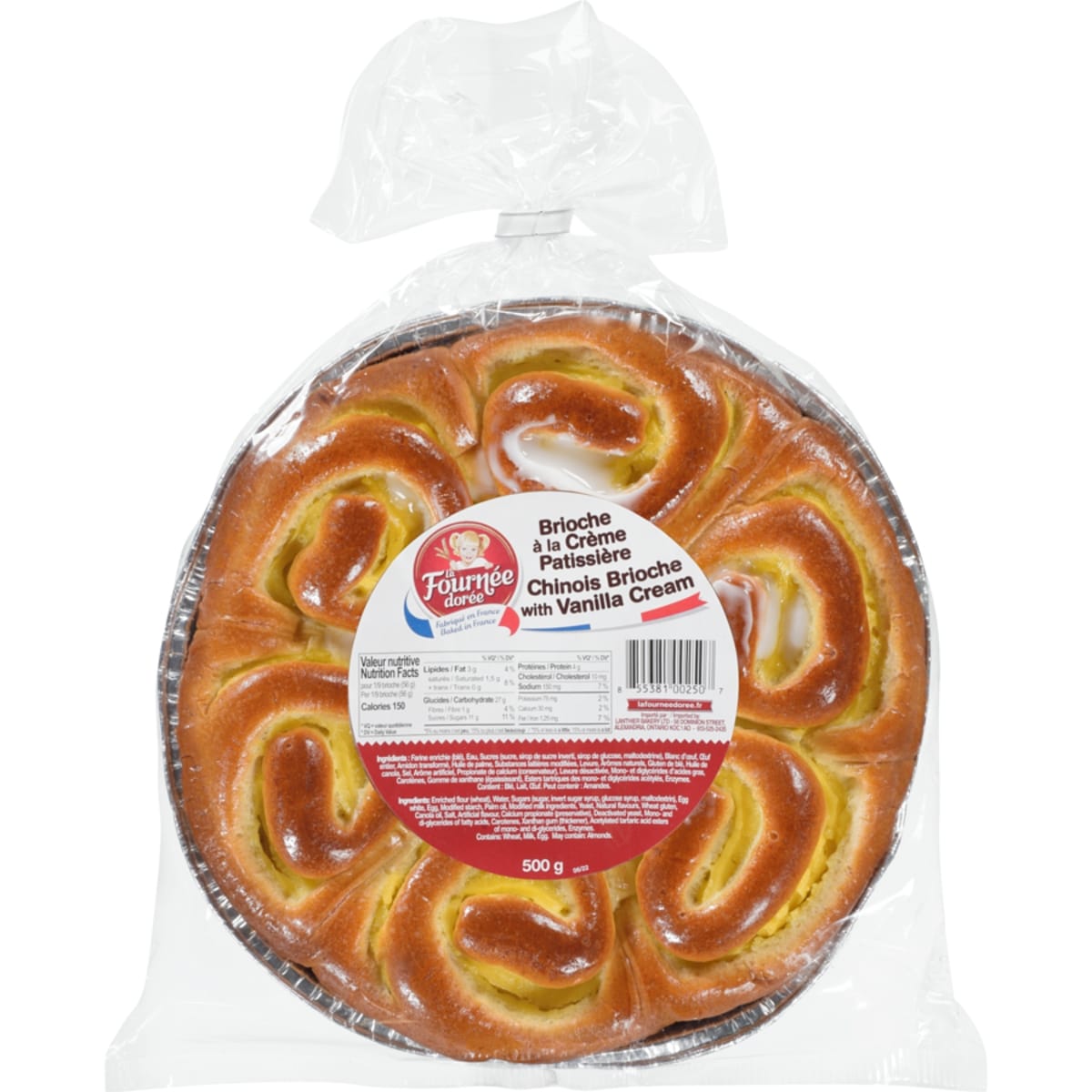 LA FOURNEE DOREE Chinois Brioche With Vanilla Cream 500 g, $1.40/100g