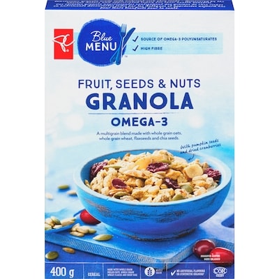 PC Blue Menu Omega 3 Granola 400 g, $1.13/100g