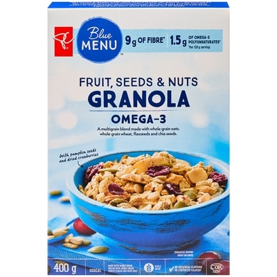 PC Blue Menu Omega 3 Granola 400 g, $1.25/100g