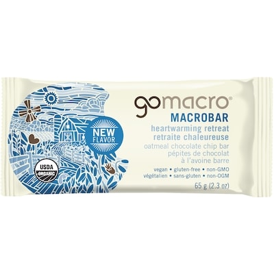 Go Macro Go Macro pépites de chocolat à l'avoine barre  65 g, 5,37 $/100g
