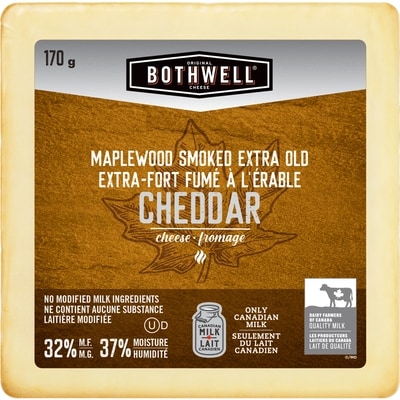 Bothwell Cheddar Cheese Maplewood Smoked Extra Old 32% MF 170 g, $5.88/100g