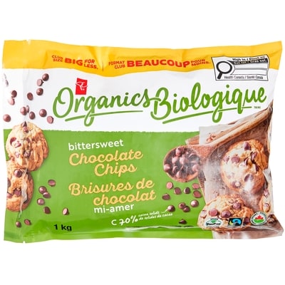 PC Biologique PO PEPITES DE CHOCOLAT 1 kg, 4,30 $/100g