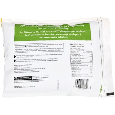 Brisures de chocolat mi-amer Biologique, format club