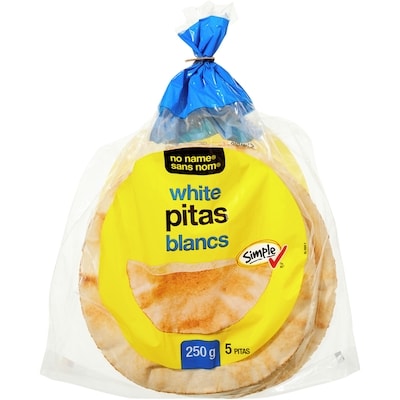 No Name White Pitas 250 g, $0.80/100g