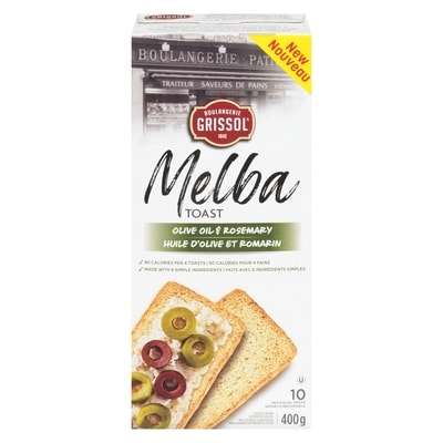 Grissol Olive Oil & Rosemary Melba Toast 400 g, $1.25/100g