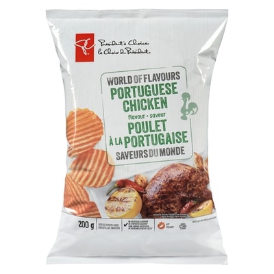 le Choix du Président Croustilles ondulées à saveur de poulet à la portugaise Saveurs du monde 200 g, 1,90 $/100g