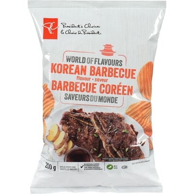 President's Choice World of Flavours Korean Barbecue Flavour Rippled Potato Chips 200 g, $1.25/100g