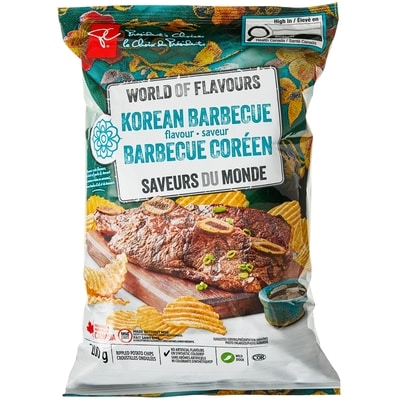 President's Choice World of Flavours Korean Barbecue Flavour Rippled Potato Chips 200 g, $1.25/100g