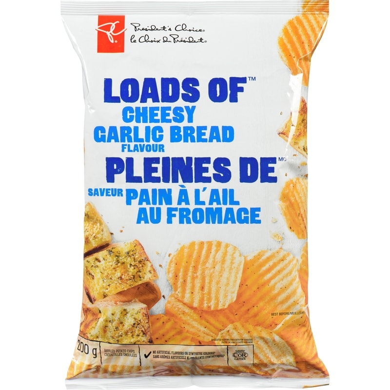 Loads of Cheesy Garlic Bread Flavour Rippled Potato Chips