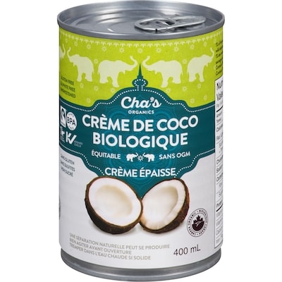 Cha’s Organics Crème de coco biologique crème épaisse 400 ml, 1,37 $/100ml