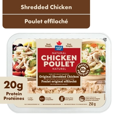 Maple Leaf Natural Shredded Chicken 250 g, $4.40/100g