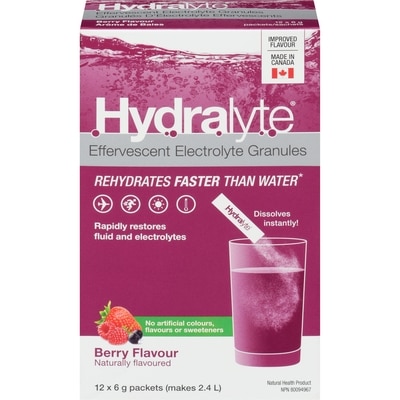 Hydralyte Effervescent Granule Sticks - Berry 12 ea, $1.58/1ea