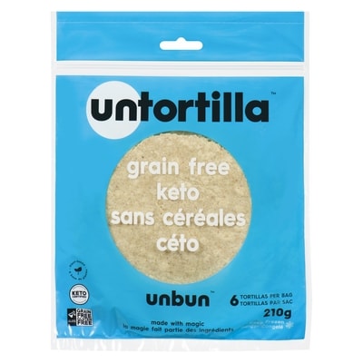 Unbun Tortilla, Grain Free Keto 210 g, $5.71/100g