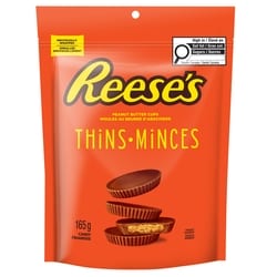 Reese's ReeseāS Thins Peanut Butter Cups Milk Chocolate 165 g, $2.73/100g