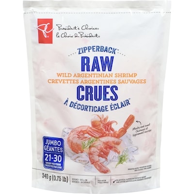 President's Choice Raw Shrimp 340 g, $3.53/100g