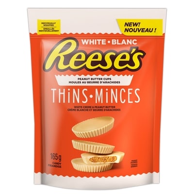 Reese's Thins Peanut Butter Cups White Creme 165 g, $4.24/100g