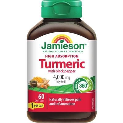Jamieson Turmeric with Black Pepper 4000 mg 60 ea, $0.39/1ea