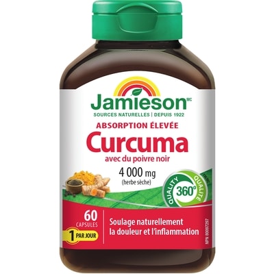 Jamieson Curcuma avec du poivre noir 4000 mg 60 ea, 0,39 $/1ch