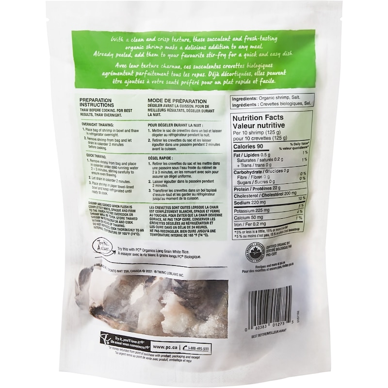 Organics Peeled Raw Black Tiger Shrimp