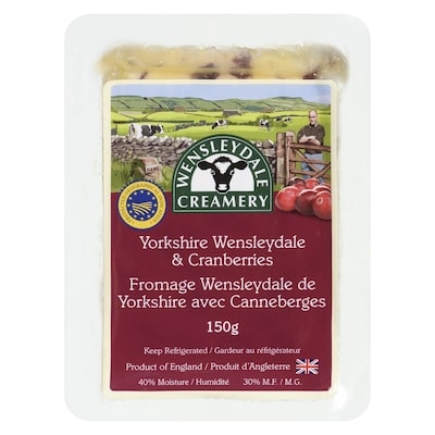 null Yorkshire Wensleydale With Cranberries 30% M.F. 150 g, $6.66/100g