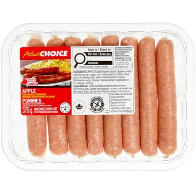 Atlantic Choice Apple Pork Breakfast Sausages 375 g, $2.40/100g