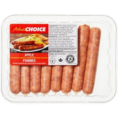 null Saucisses de porc pour le déjeuner aux pommes 375 g, 2,13 $/100g