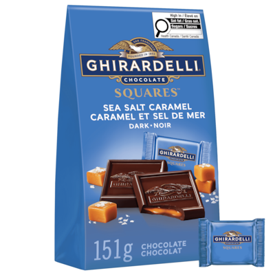 Ghirardelli Sea Salt and Caramel Dark Chocolate Squares Bag 151 g, $7.28/100g