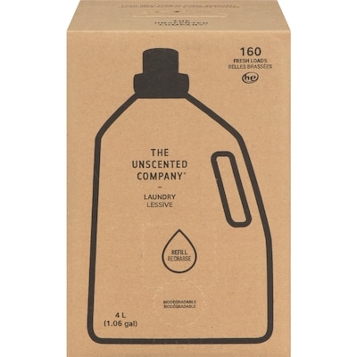 The Unscented Company Boîte de recharge de détergent à lessive The Unscented Company 4 l, 0,82 $/100ml
