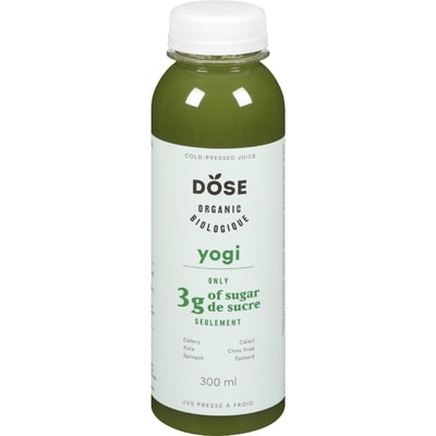 Dose Jus pressé à froid Yogi Dose 300 ml, 2,50 $/100ml