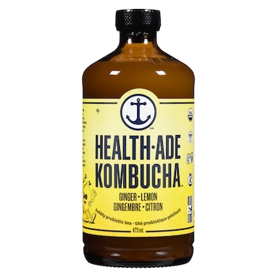 Health-Ade Kombucha Bubbly Probiotic Tea Ginger Lemon 454 g