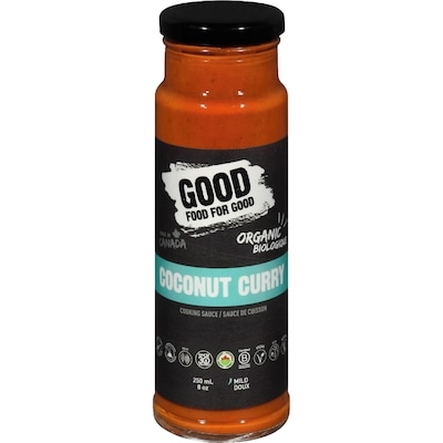 Good Food for Good Sauce de cuisson biologique Curi à la noix de coco Good Food For Good 250 ml, 3,80 $/100ml